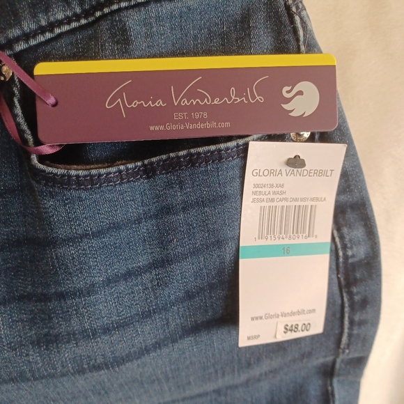 Gloria Vanderbilt Jessa All-Around Slimming Effect Jeans Nebula Wash Size 16 - Picture 3 of 5